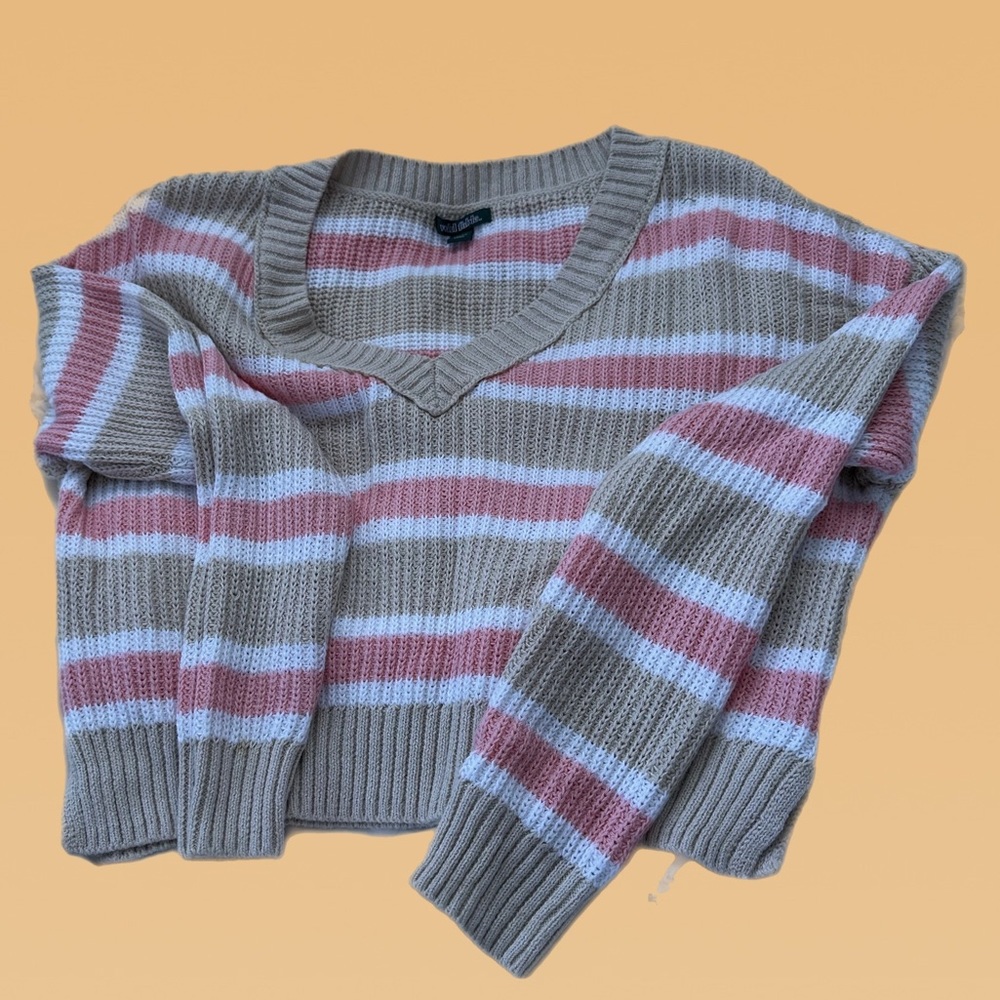 Knit Cropped Stripe Sweater